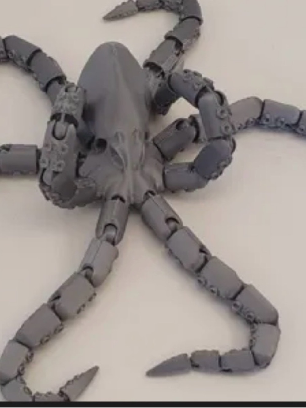 Articulated Octopus Figure - Matte Gray